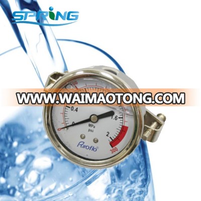 Stainless steel water pressure gauge